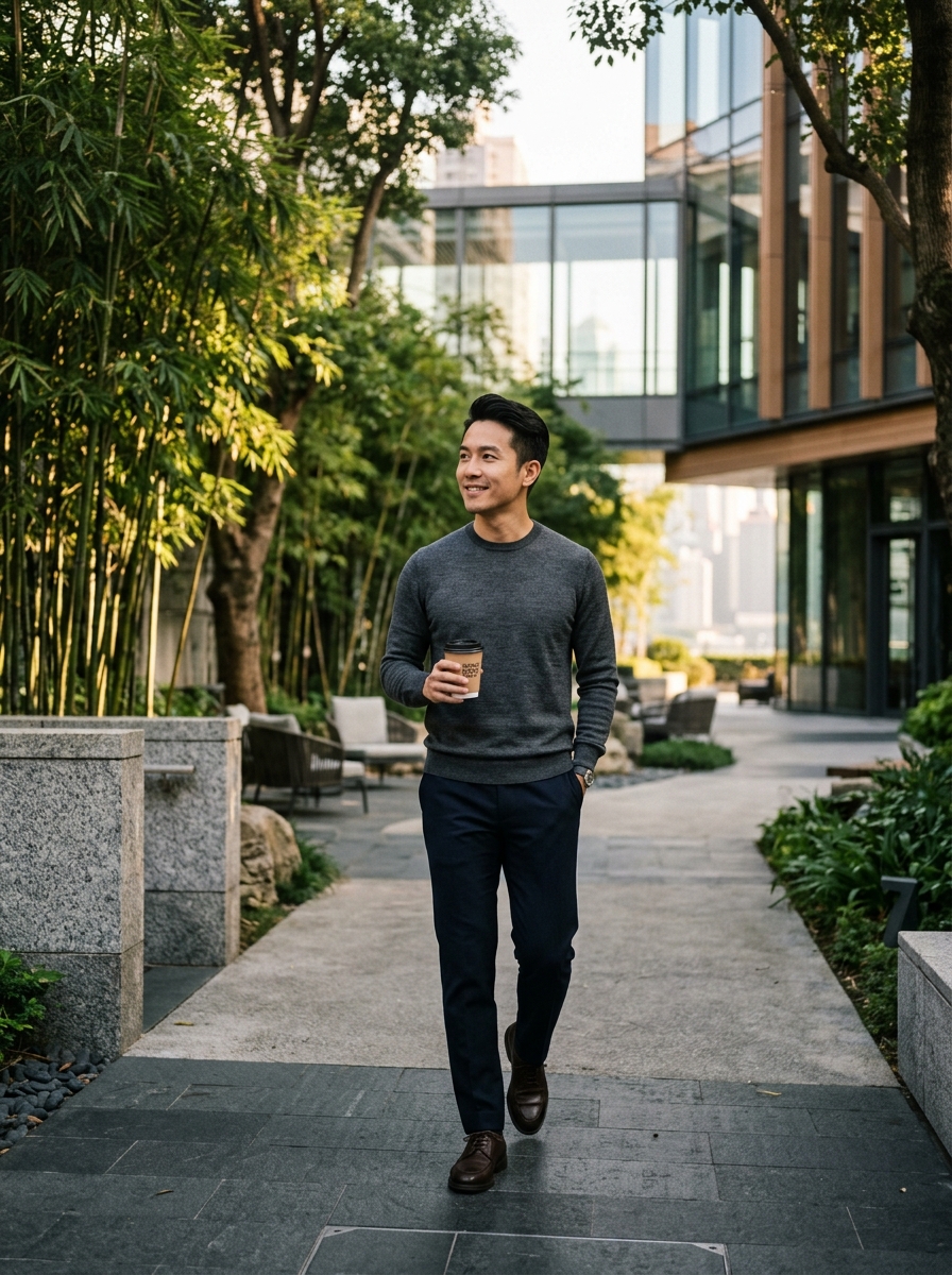 Asian professional taking time for rejuvenation in Hong Kong